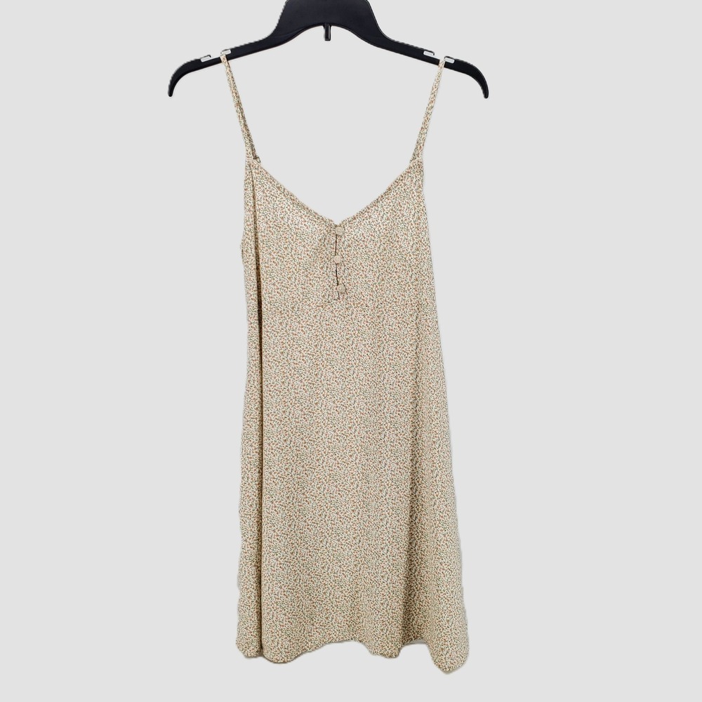 John Galt Brandy Melville One Size Sand Ditsy Floral Mini Dress Spaghetti Strap